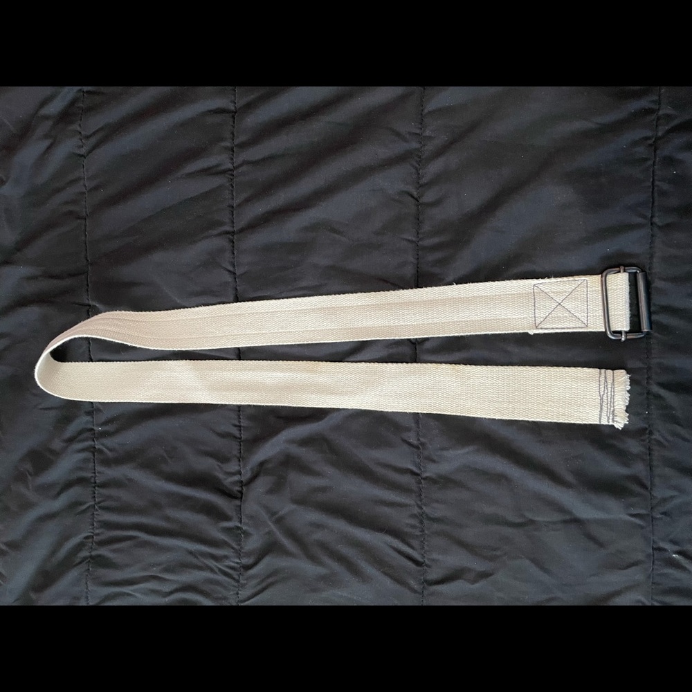 White Fabric Adjustable Belt